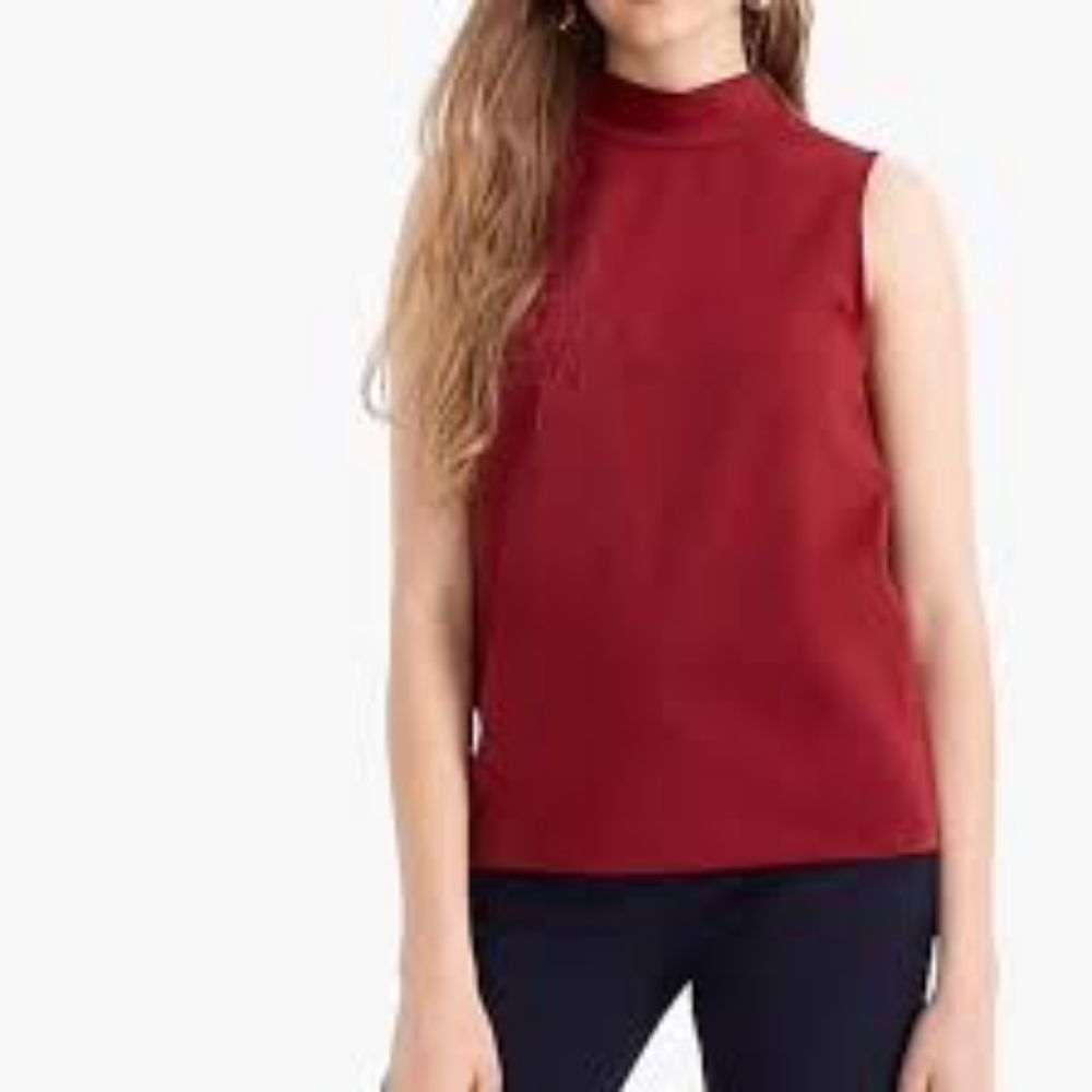 J. Crew 365 Burgundy Turtle Neck Sleeveless Solid Top